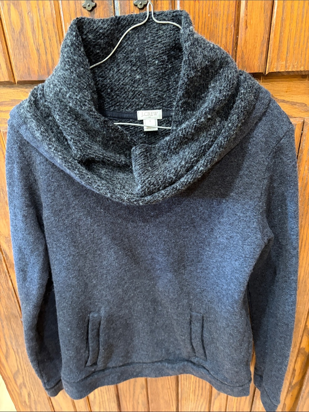 J. Crew Charcoal and Heather Gray Cowlneck Sweater size Small